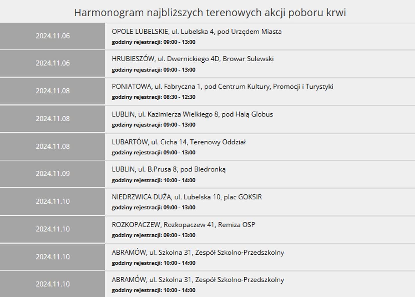 Brakuje krwi! Potrzeby są naprawdę pilne 2 harmonogram1.jpg
