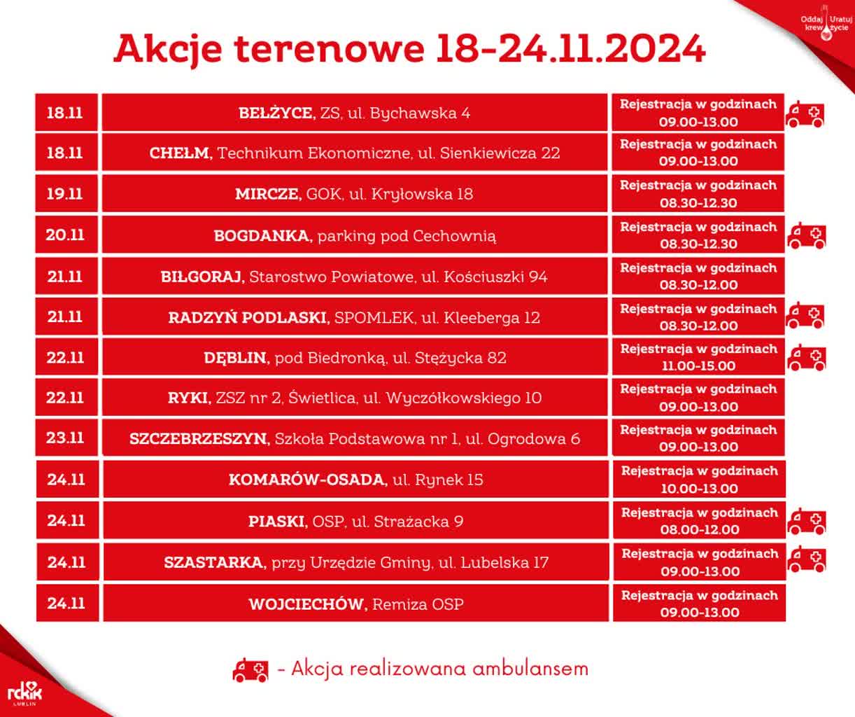Krew pilnie potrzebna. Terenowe zbiórki w miejscowościach regionu 2 terenowe.jpg
