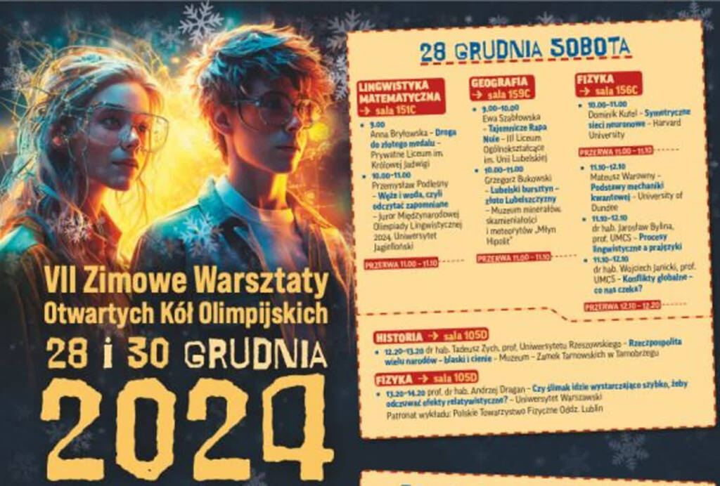 Warsztaty i spotkania. VII Zimowe Warsztaty Otwartych Kół Olimpijskich w Lublinie 2 084714 zimowe 2024 12 28 083540