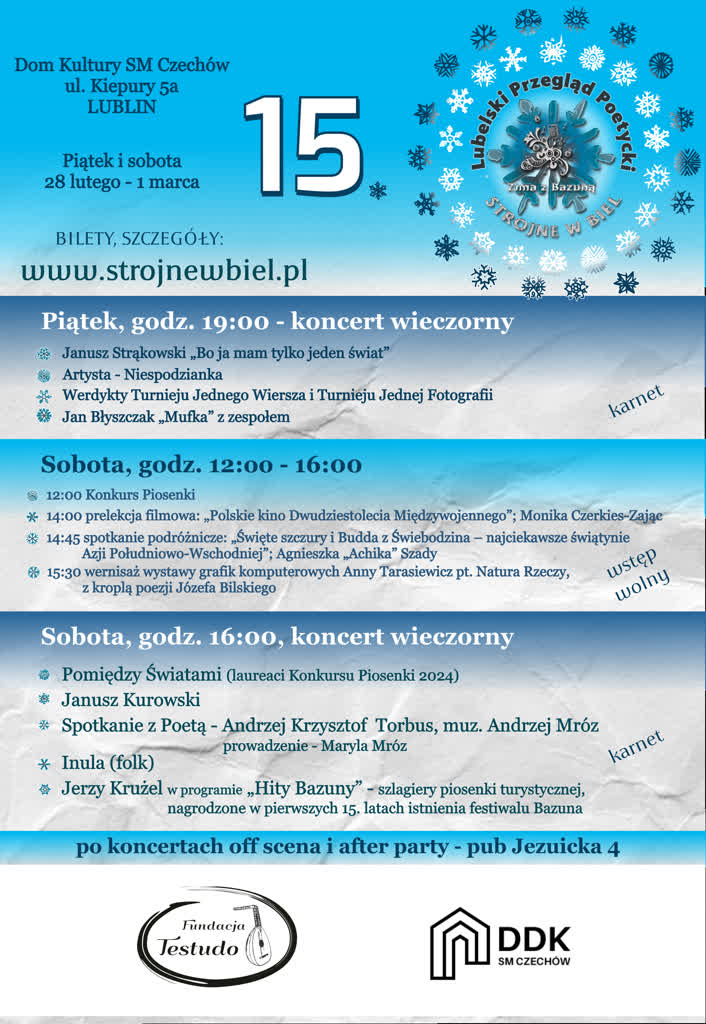 Piosenka strojna w biel, czyli Zima z Bazuną w Lublinie 2 PlakatStrojne2025.png