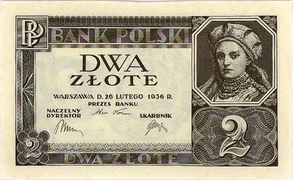 2 zlote banknote averse poland 1936 2025 04 29 073205