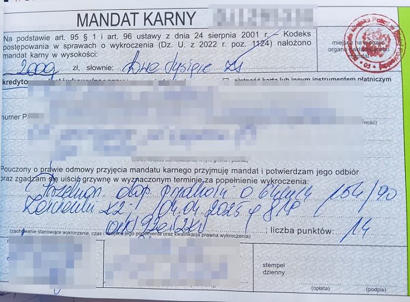 Mandat i punkty karne. Pirat drogowy w rękach policji 2 343-263710.jpg