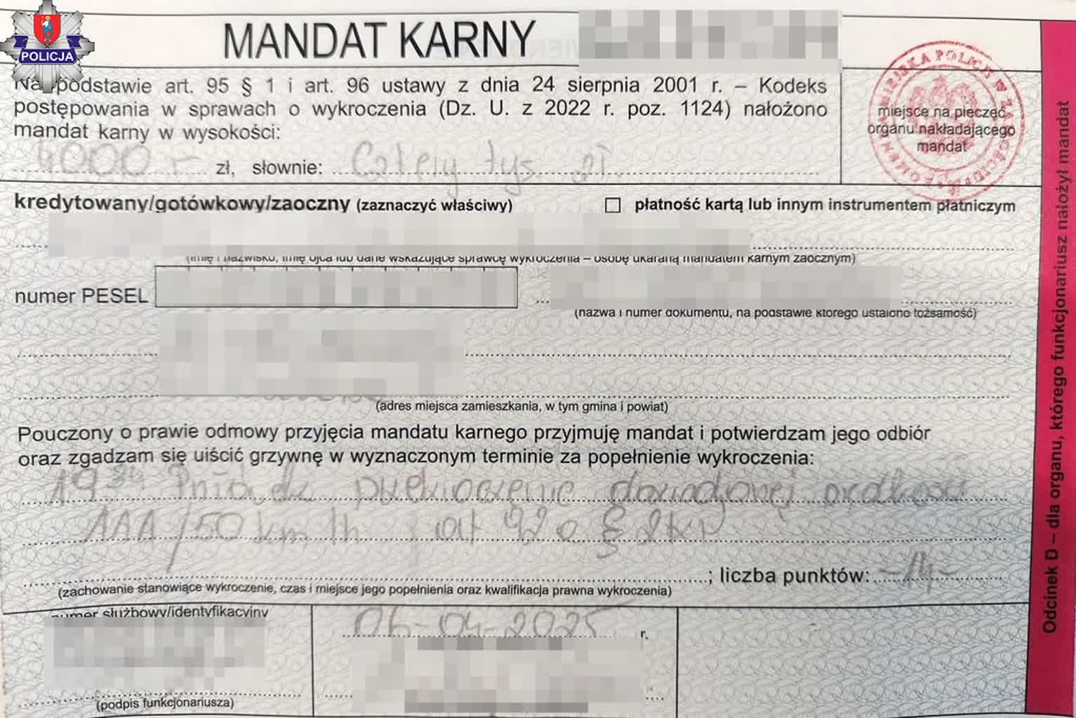 Utrata prawa jazdy i 4 tys. złotych mandatu. 40-latek przekroczył prędkość o ponad 60 km/h 2 361-263873.jpg