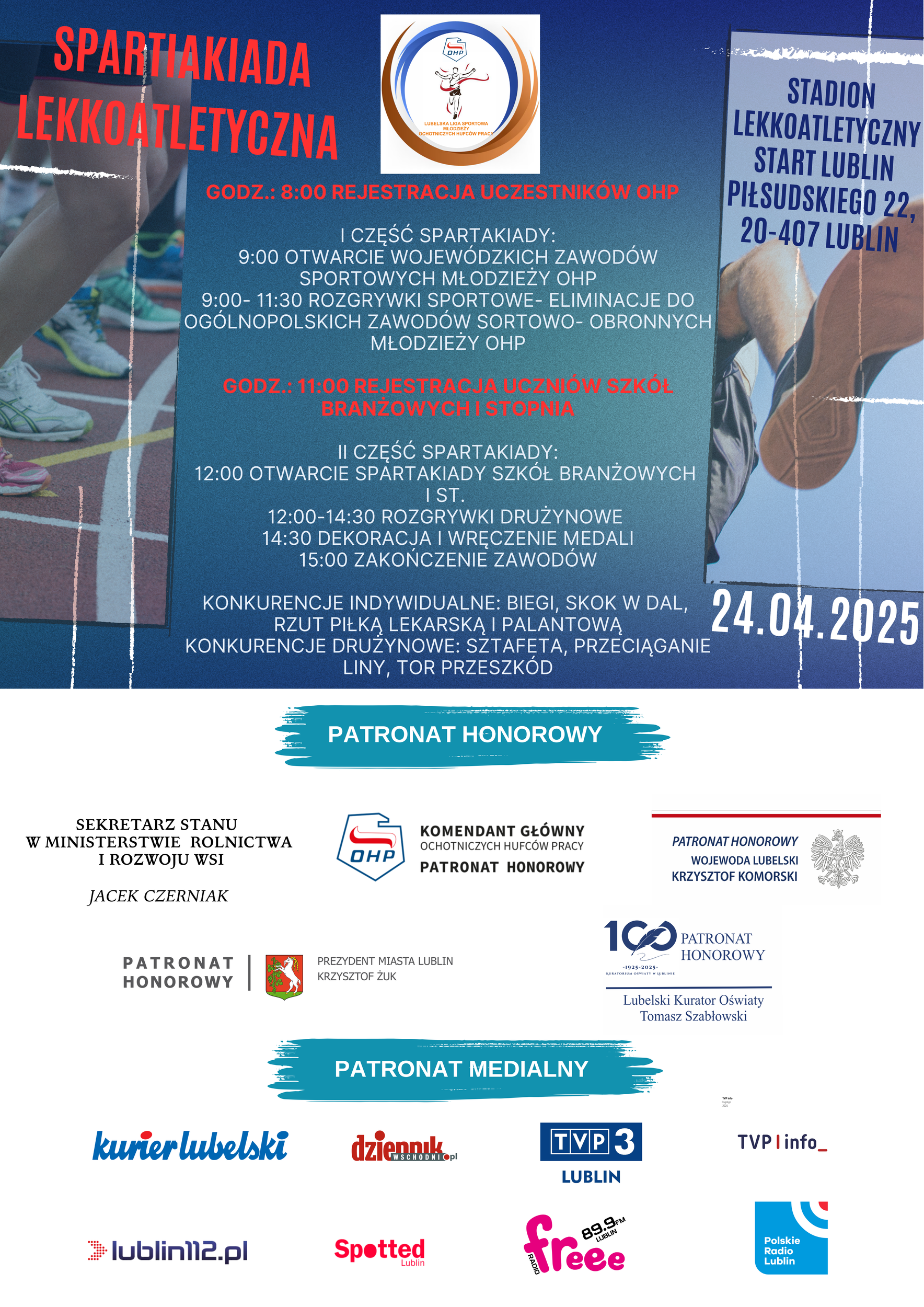 Spartakiada lekkoatletyczna OHP plakat