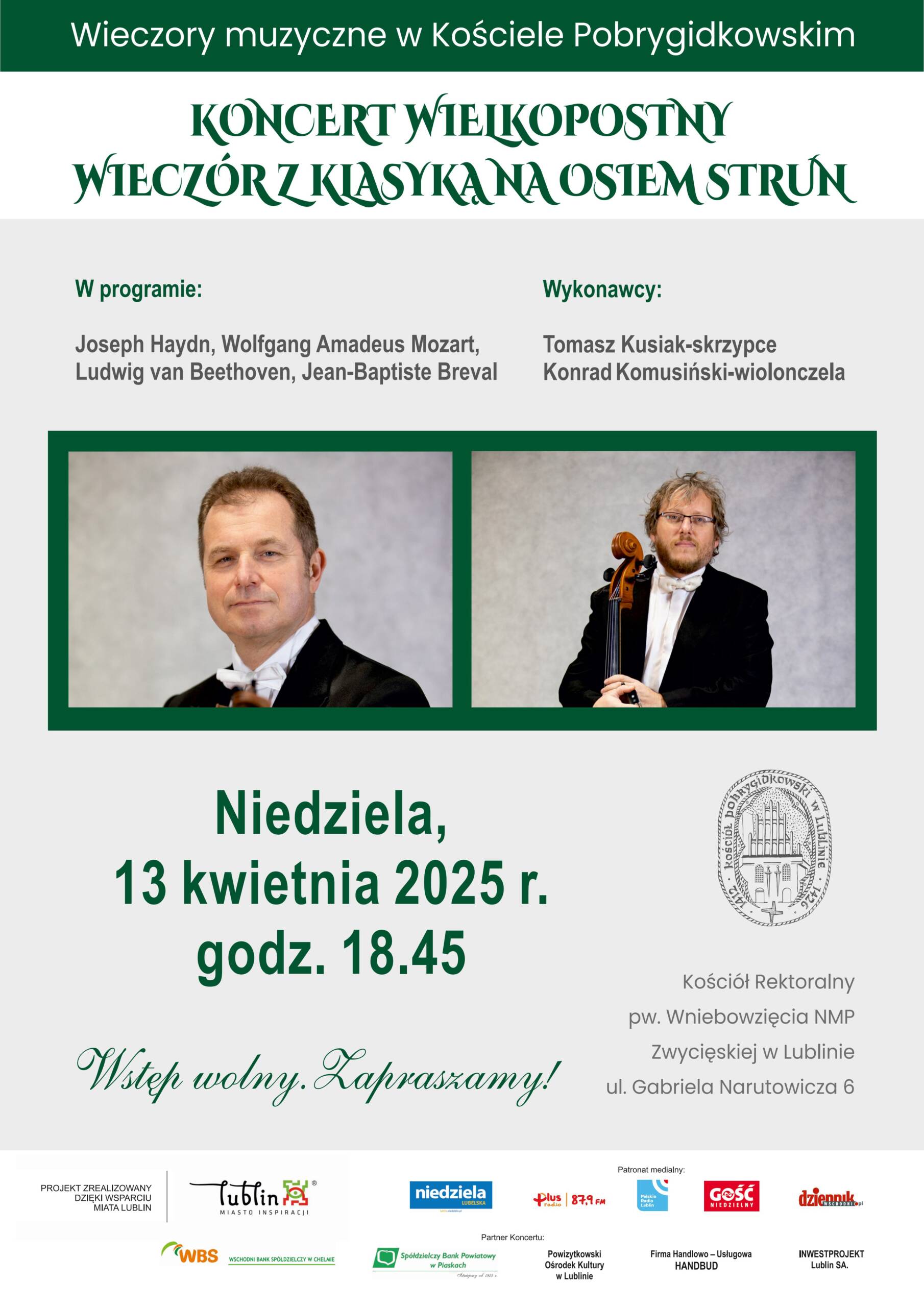 Wieczory Muzyczne w Kościele Pobrygidkowskim 7 plakat koncert 13.04.2025 scaled