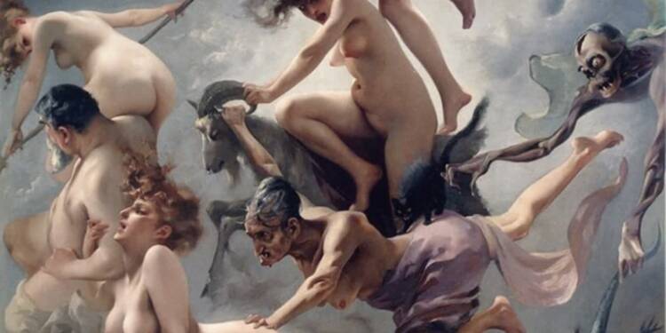 Zdolne Szelmy odc. 14 - Efemeryczna golizna w fantastycznym kostiumie. Luis Ricardo Falero 1 witches going to their sabbath 1878 by luis ricardo falero 2025 04 30 101411