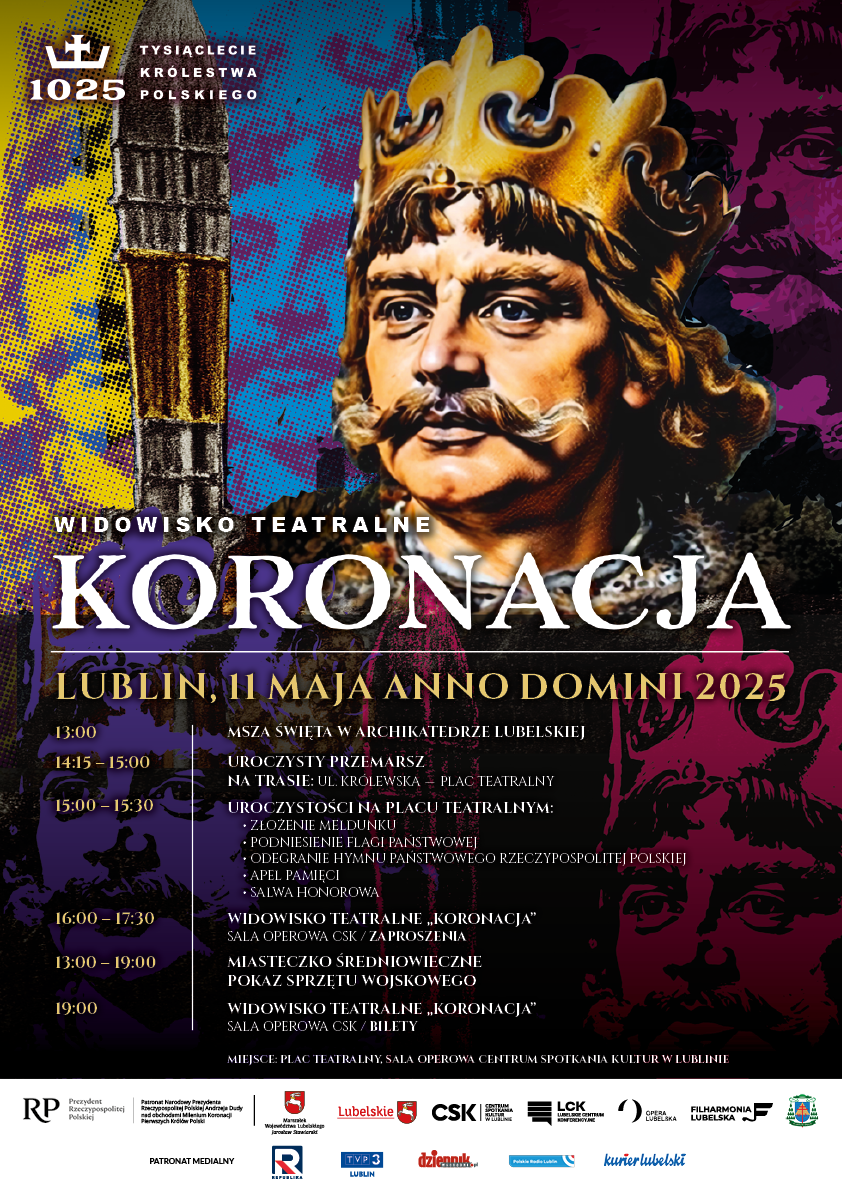 Obchody Tysiąclecia Królestwa Polskiego w Lublinie. Będą utrudnienia 2 UM Z PATRONAMI MEDIALNYMI 7_052.png