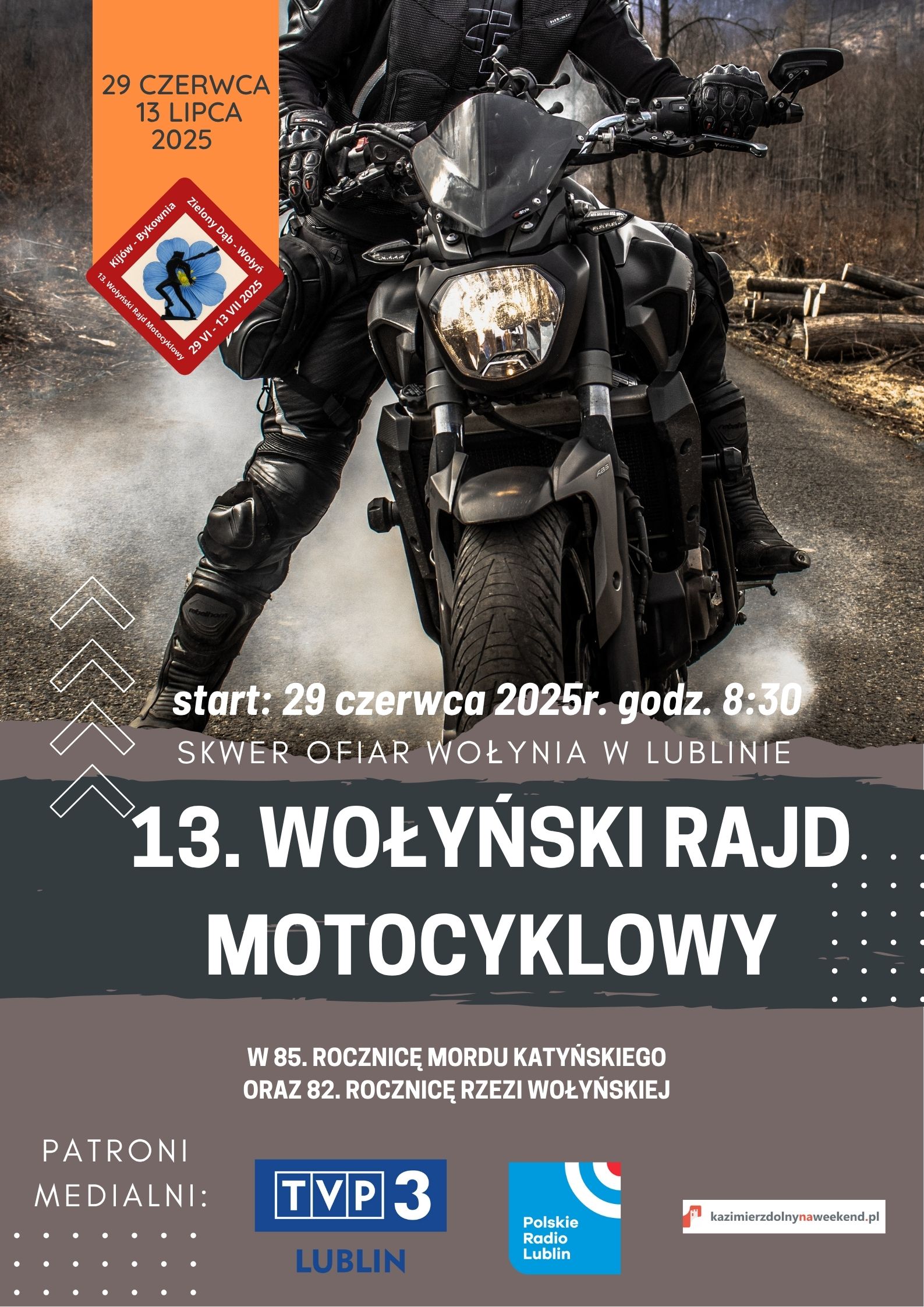 plakat 13 Wolynskiego Rajdu Motocyklowego