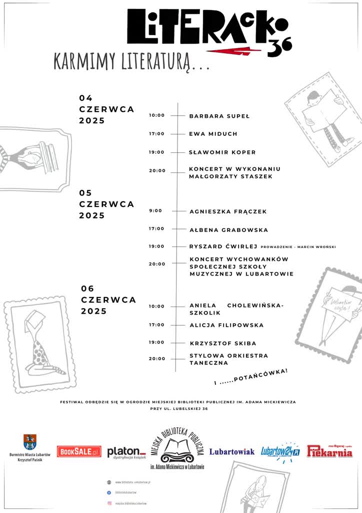"Karmienie" literaturą. Trzydniowy festiwal w Lubartowie 2 PLAKAT-A3.jpg
