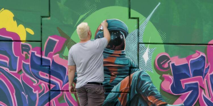 Wielkoformatowa kompozycja na murze. Meeting Of Styles w Lublinie 1 OLYMPUS DIGITAL CAMERA