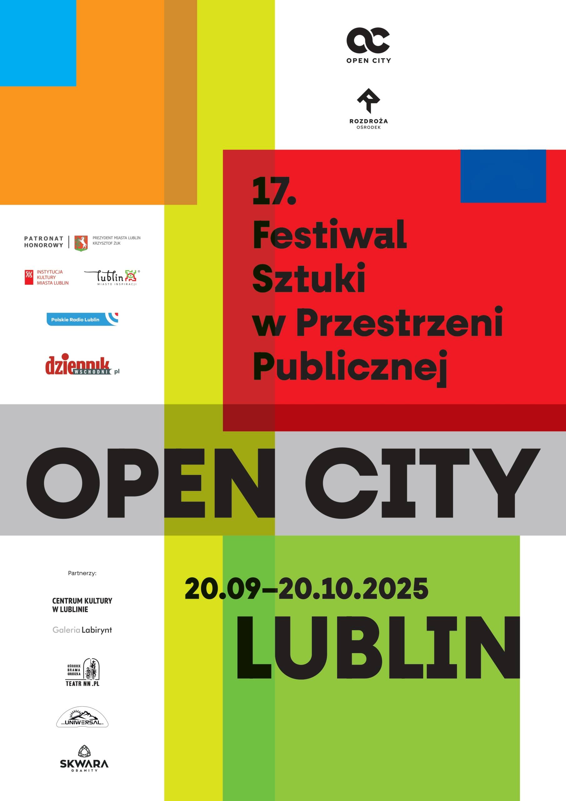 XVII edycja Festiwalu Sztuki w Przestrzeni Publicznej OPEN CITY w Lublinie 7 PLAKAT OC 2025 scaled