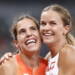 epa12375950 Marta Perez (L) of Spain and Weronika Lizakowska of Poland smile after competing in the Women's 1500m semi finals at the World Athletics Championships 2025 in Tokyo, Japan, 14 September 2025.  EPA/FRANCK ROBICHON 
Dostawca: PAP/EPA.