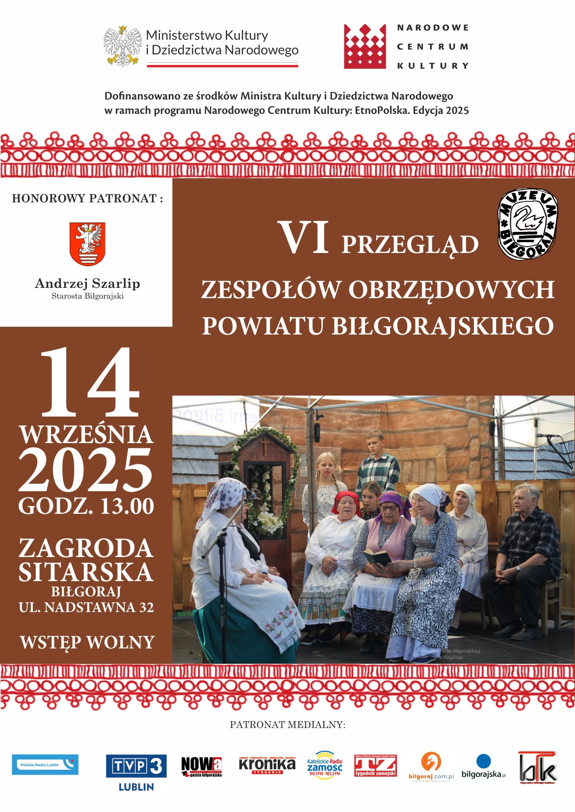 VI Przegląd Zespołów Obrzędowych Powiatu Biłgorajskiego 7 plakat muzeum przeglad zespolow 2025
