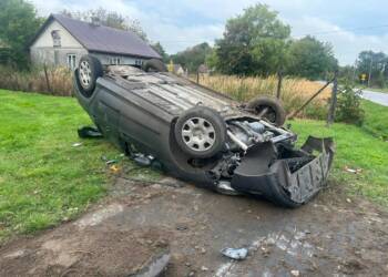 Dachowanie w Orłowie Drewnianym. Kierowca chciał uniknąć zderzenia z dzikim zwierzęciem 2 EAttachments8995834c2dca80634ea71863b24dddc51bfea97 xl