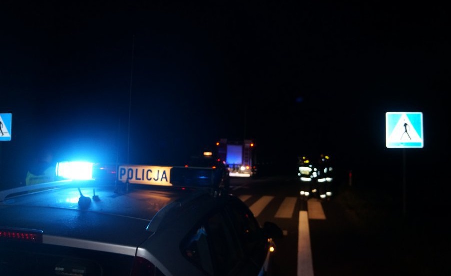 Autokar potrącił pieszego. Wypadek na drodze krajowej