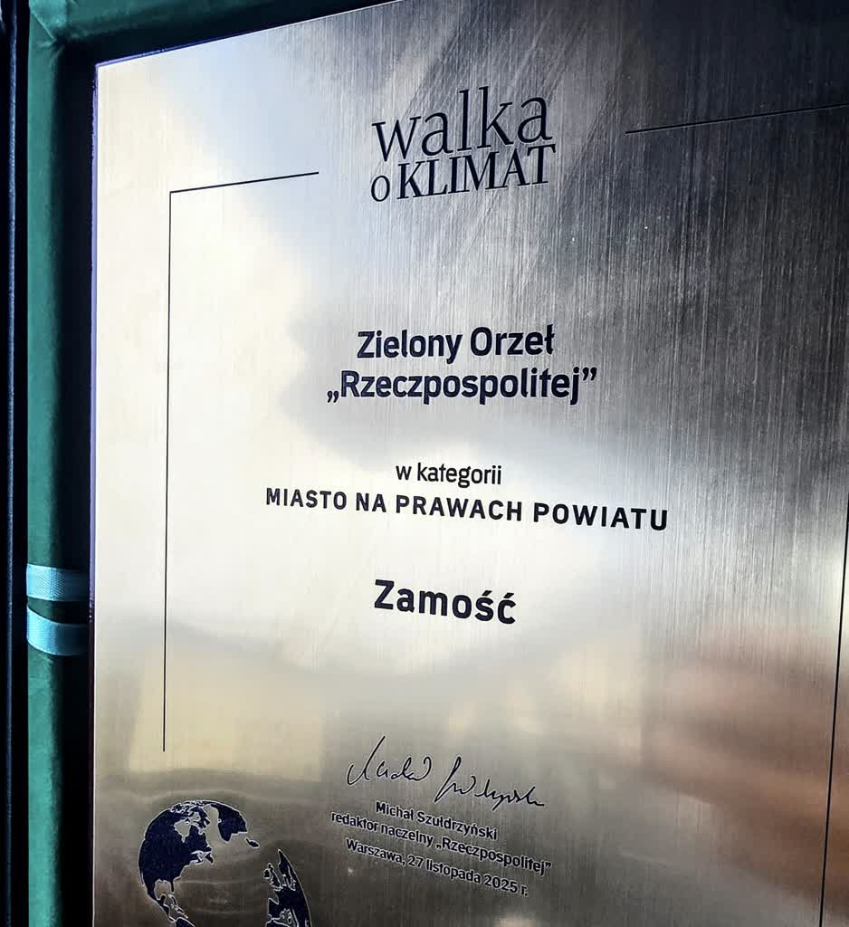 „Zielony Orzeł” dla Zamościa. Miasto docenione przez ogólnopolski dziennik