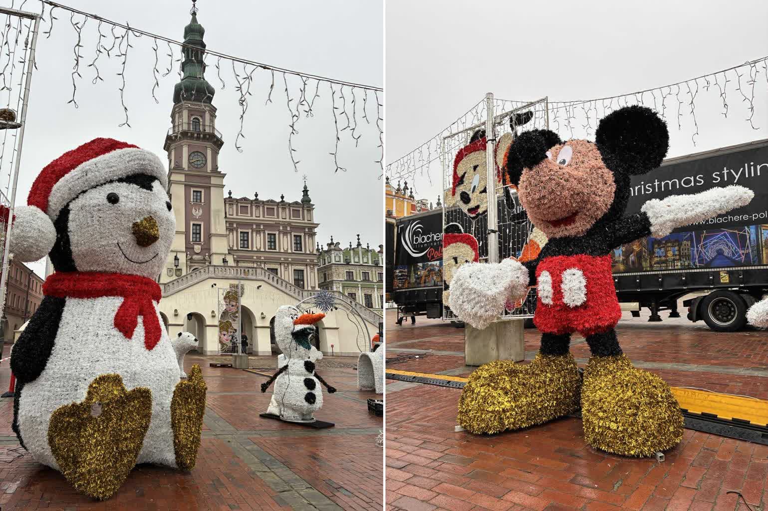 Bajkowe iluminacje rozświetlą Zamość. Trwa montaż [ZDJĘCIA]