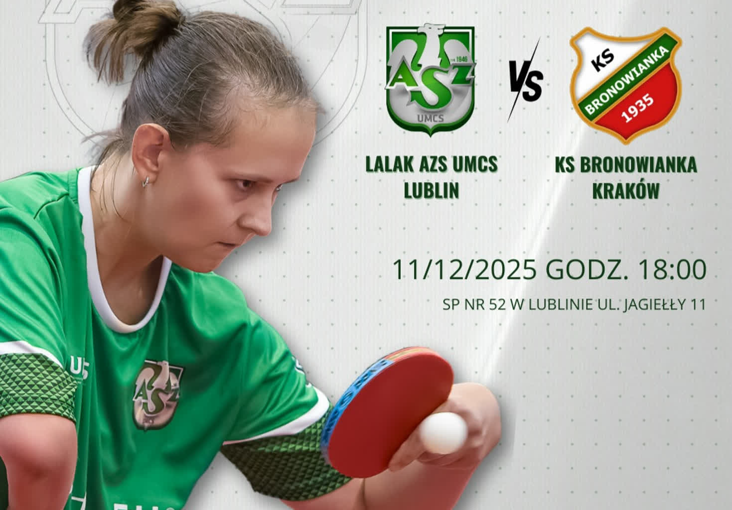 Dwa domowe mecze tenisistek stołowych Lalak AZS-u UMCS-u Lublin