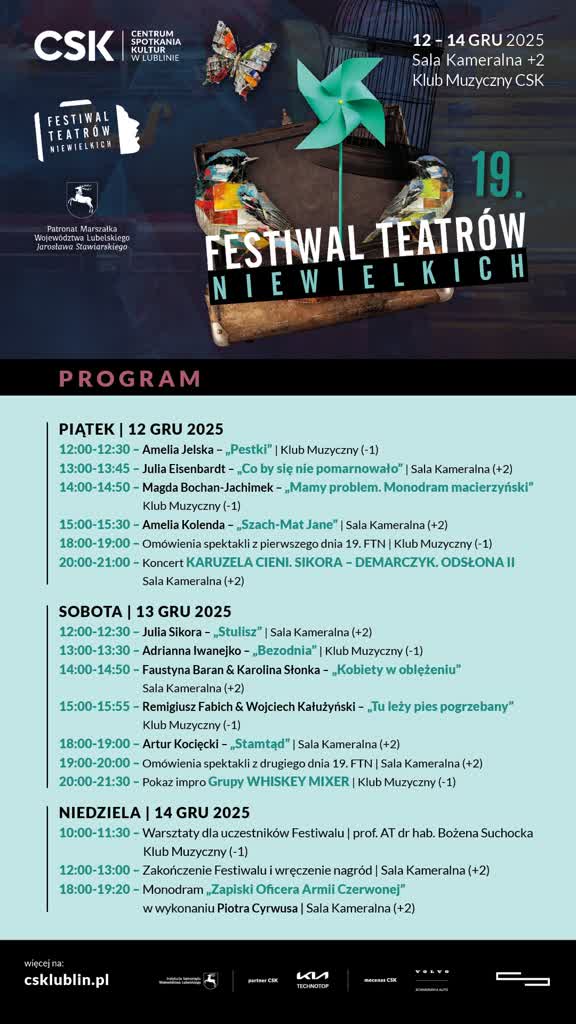 Osiem monodramów i dwa duety. Startuje Festiwal Teatrów Niewielkich