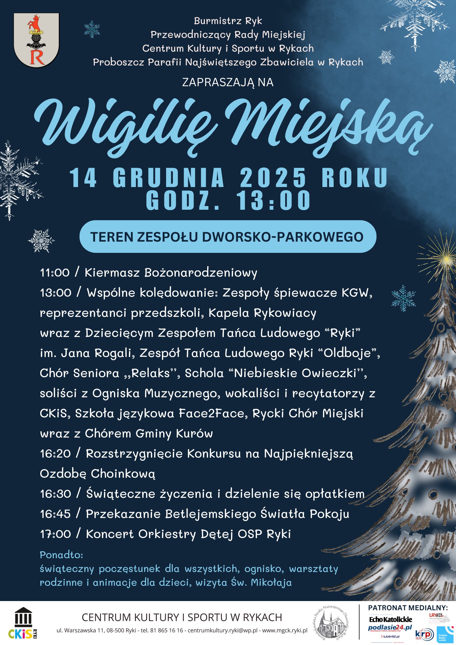 Wigilia Miejska w Rykach 7 Wigilia Miejska w Rykach 2025 plakat