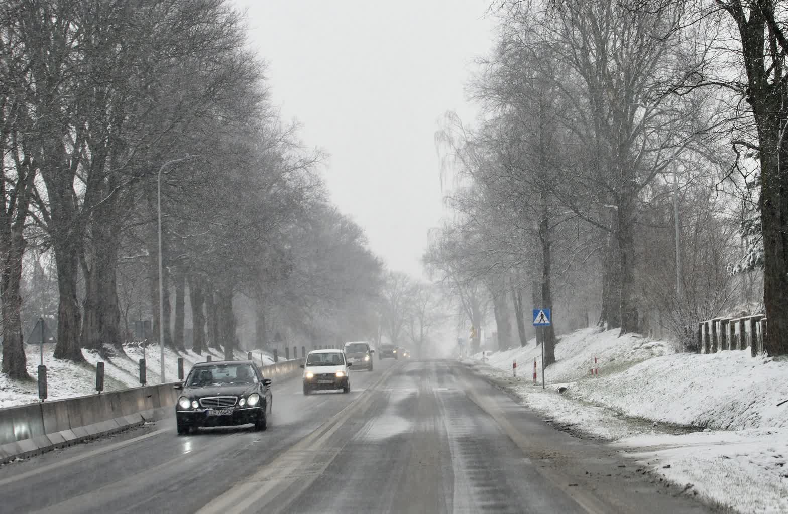 Zimowe warunki na drogach regionu
