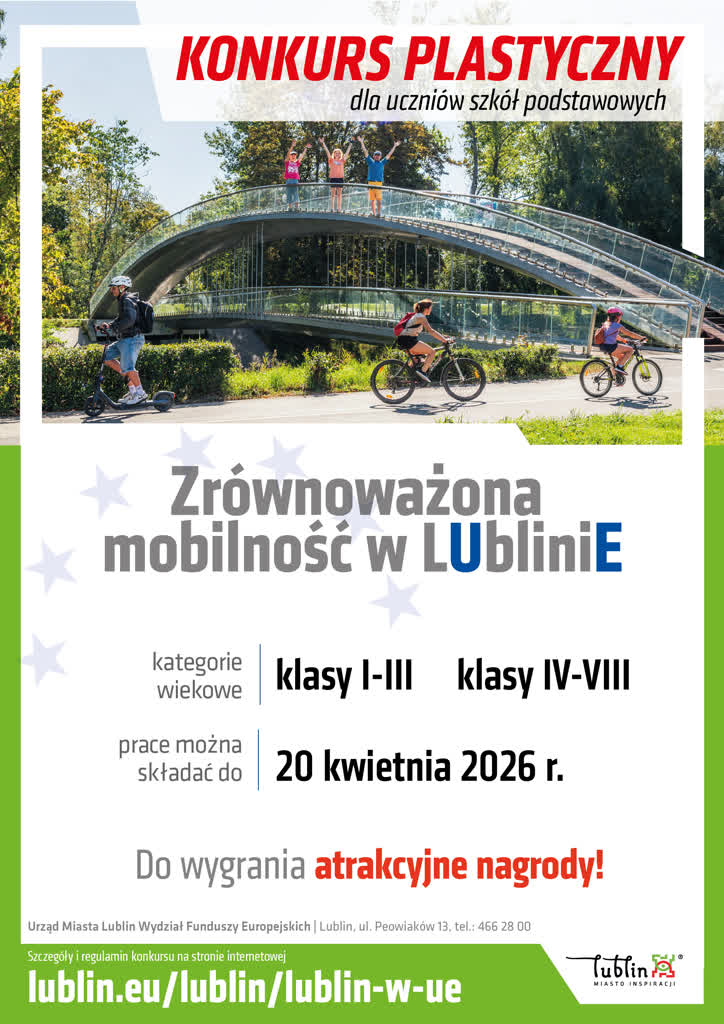 „Zrównoważona mobilność w LUbliniE". Konkurs plastyczny dla dzieci 2 Plakat_konkurs plastyczny_UE_2026.jpg