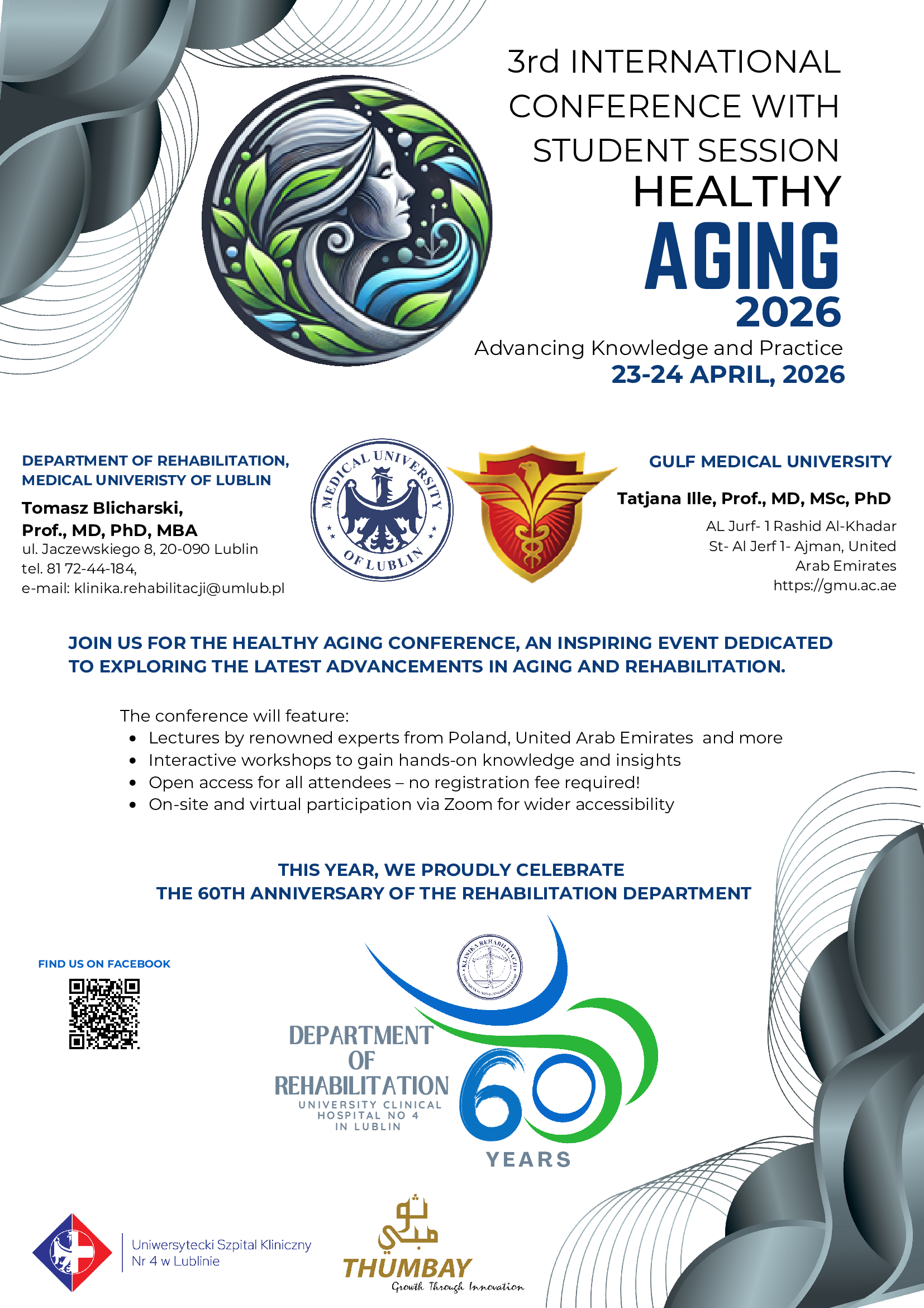 III Międzynarodowa Konferencja z Sesją Studencką „Healthy Aging 2026 – Transforming Science into Impact" 7 Healthy Aging 2026 plakat