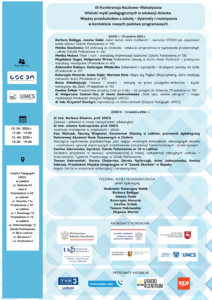 III Konferencja Naukowo - Metodyczną „Wielość myśli pedagogicznych w edukacji dziecka. Między przedszkolem a szkołą – dylematy i rozwiązania w kontekście nowych podstaw programowych” 10 2