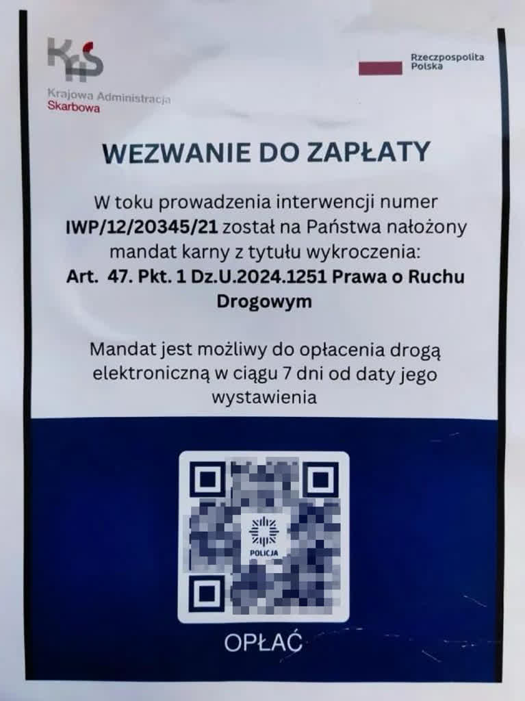 Uwaga na fałszywe mandaty. Lubelska KAS ostrzega przed oszustami 2 20260417_falszywe_wezwanie_do_zaplaty.jpg
