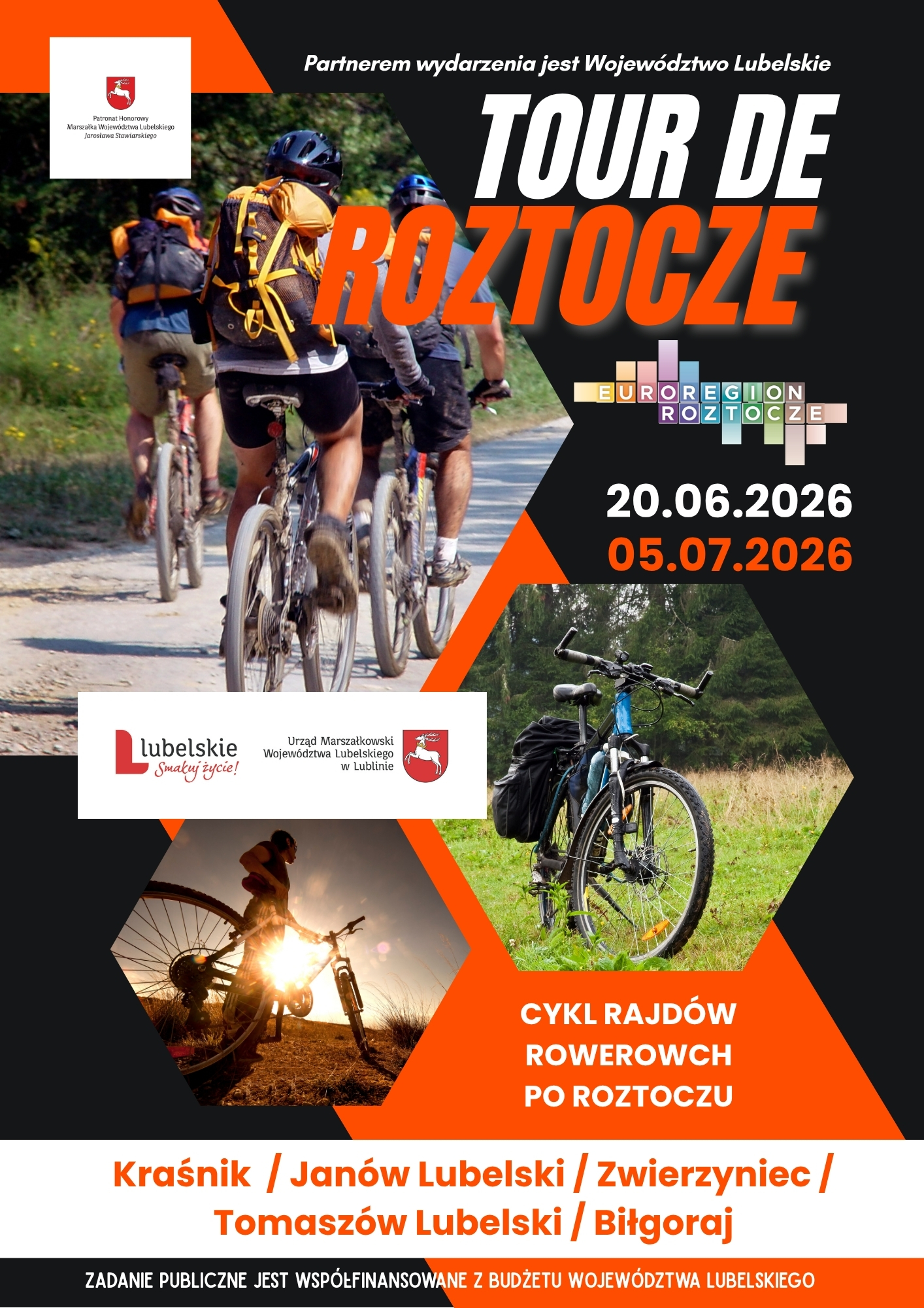 „Tour de Roztocze” - cykl rajdów rowerowych na Roztoczu! 7 Tour de roztocze podklad plakatu ogolny