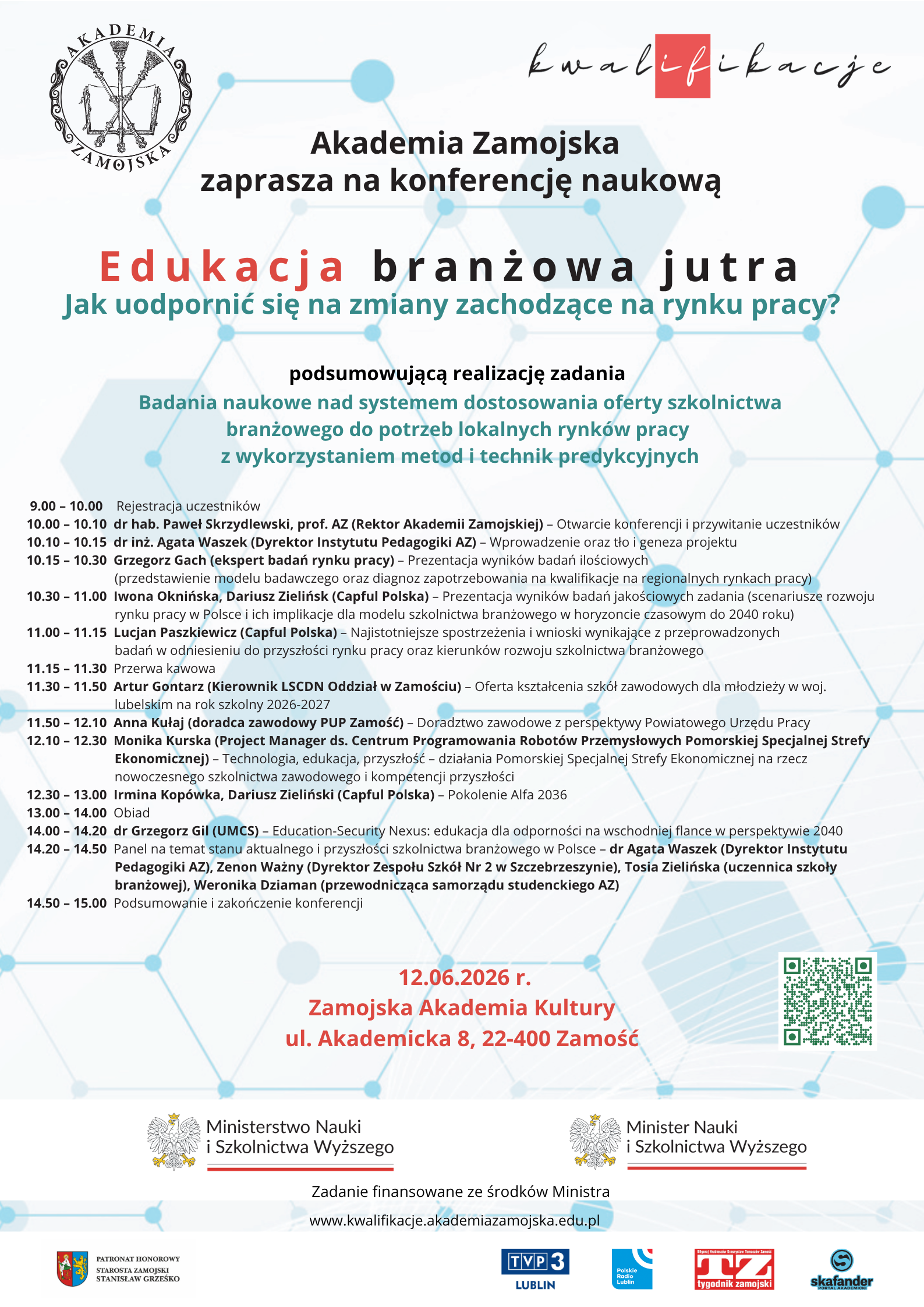 Konferencja Naukowa pt. „Edukacja branżowa jutra. Jak uodpornić się na zmiany zachodzące na rynku pracy”, 7 plakat edukacja branzowa