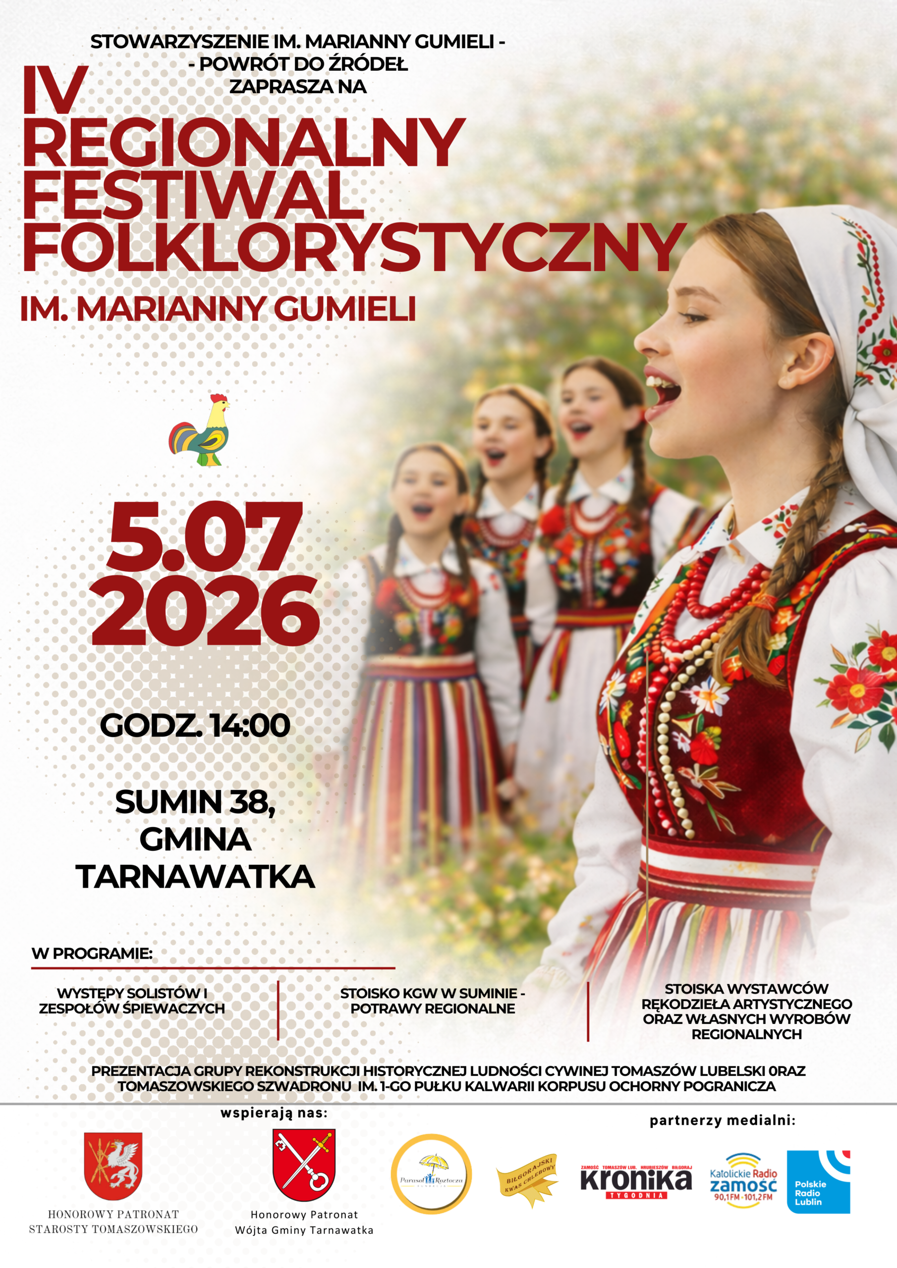 IV Regionalny Festiwal Folklorystyczny im. Marianny Gumieli w Suminie! 7 plakat festiwal 2026 scaled
