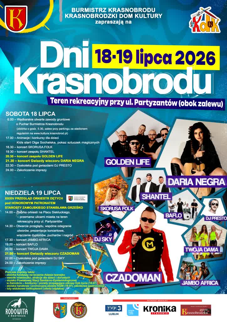 Krasnobród świętuje muzyką i wędkarstwem 2 Dni-Krasnobrodu-2026-plakat.jpg