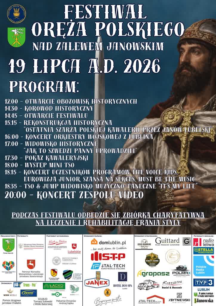 Festiwal Oręża nad zalewem. Rekonstruktorzy zjadą do Janowa Lubelskiego 2 Plakat-Festiwal-Oreza-Polskiego-2026.jpg