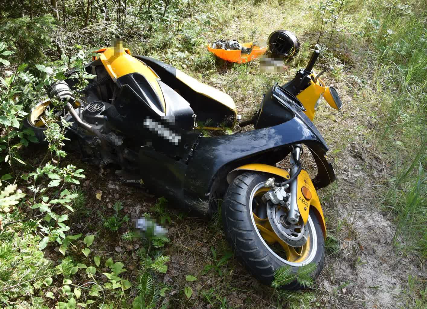 Jeleń wybiegł na drogę. Kierowca skutera w szpitalu 2 344-294580.jpg