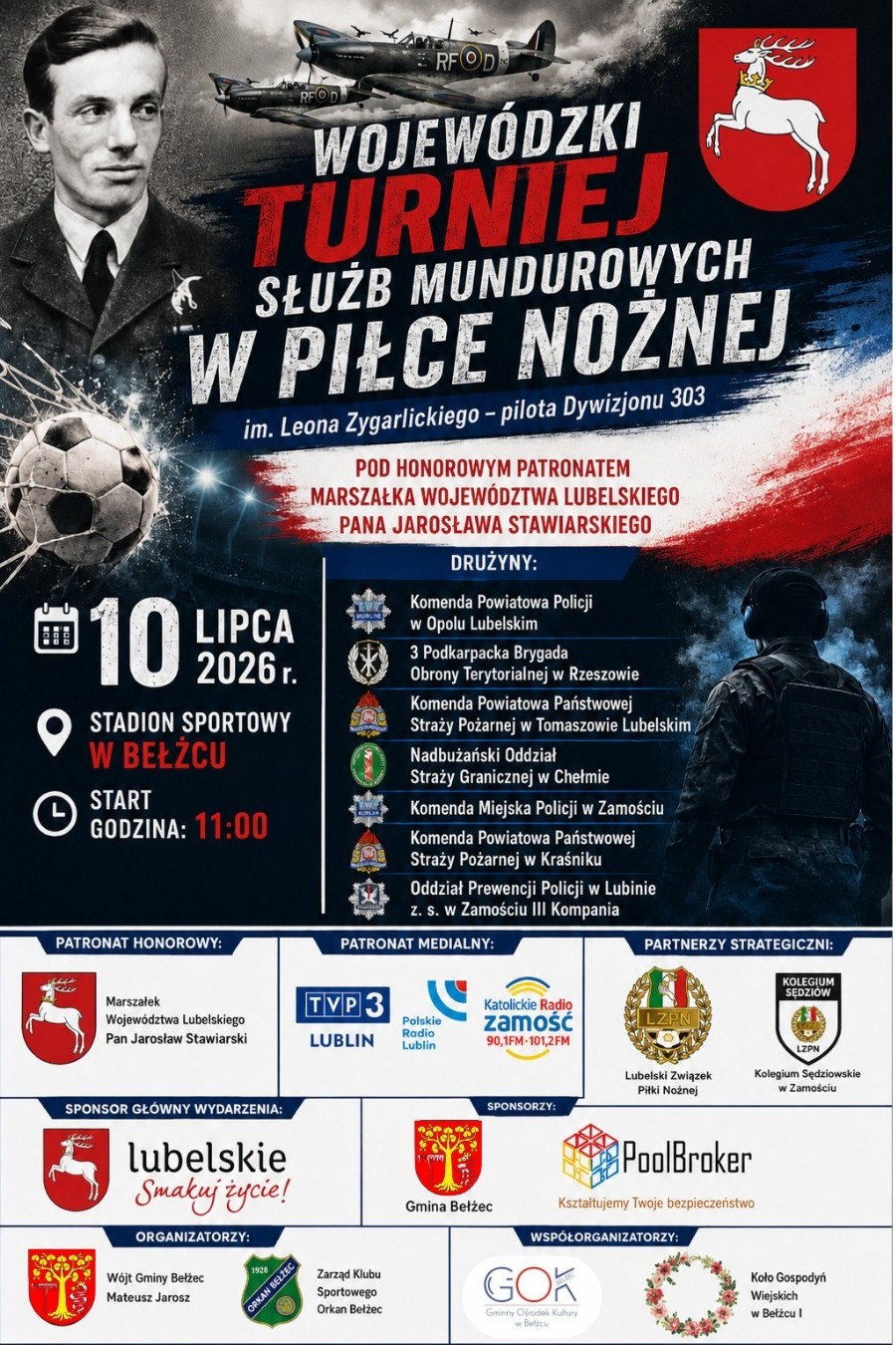 Wojewódzki Turniej Służb Mundurowych w Piłce Nożnej im. Leona Zygarlickiego- Pilota Dywizjonu 303 7 Grey and Blue Modern Electrical Service Instagram Post