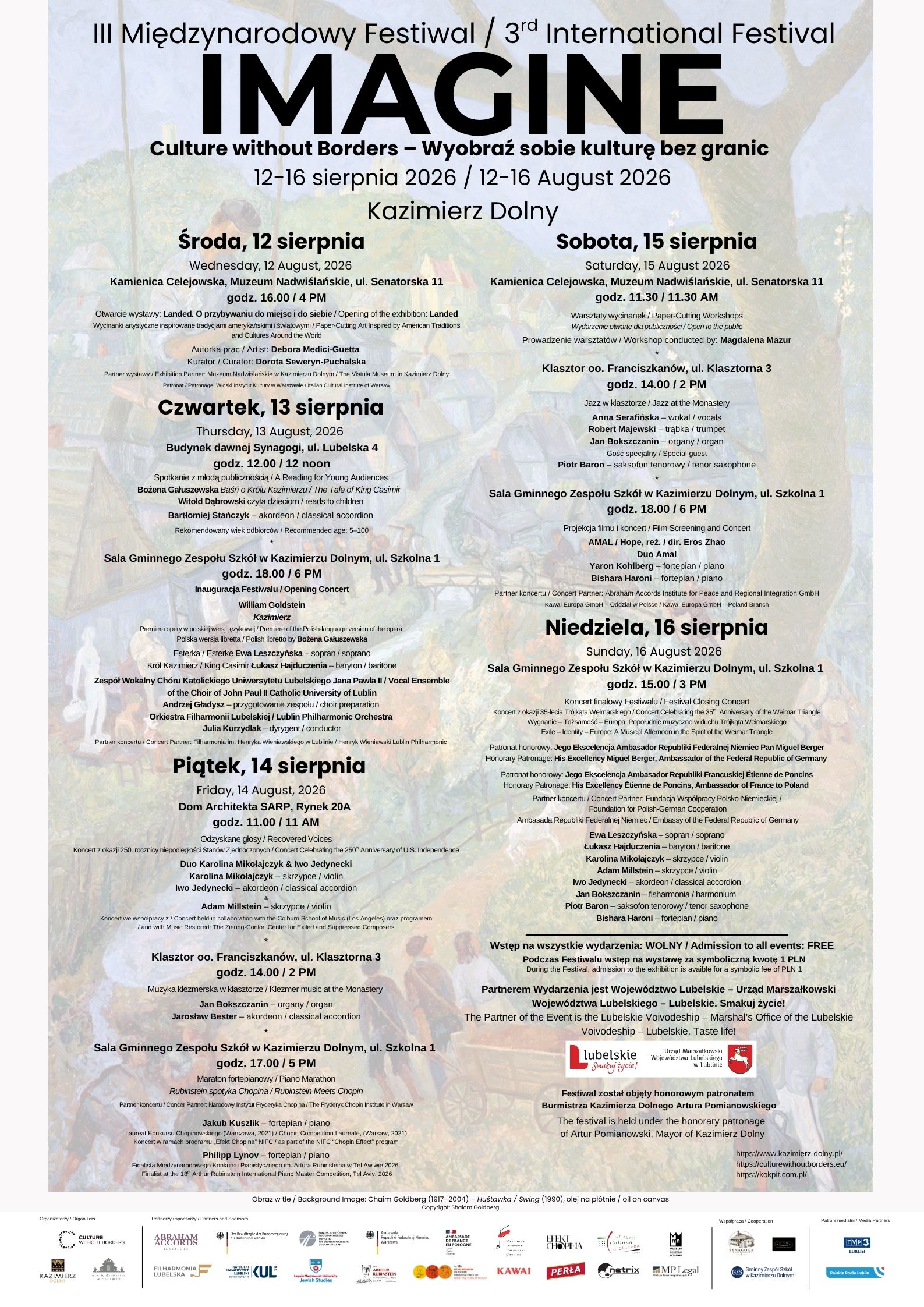 III Międzynarodowy Festiwal „IMAGINE Culture without Borders – Wyobraź sobie kulturę bez granic” 7 1 4