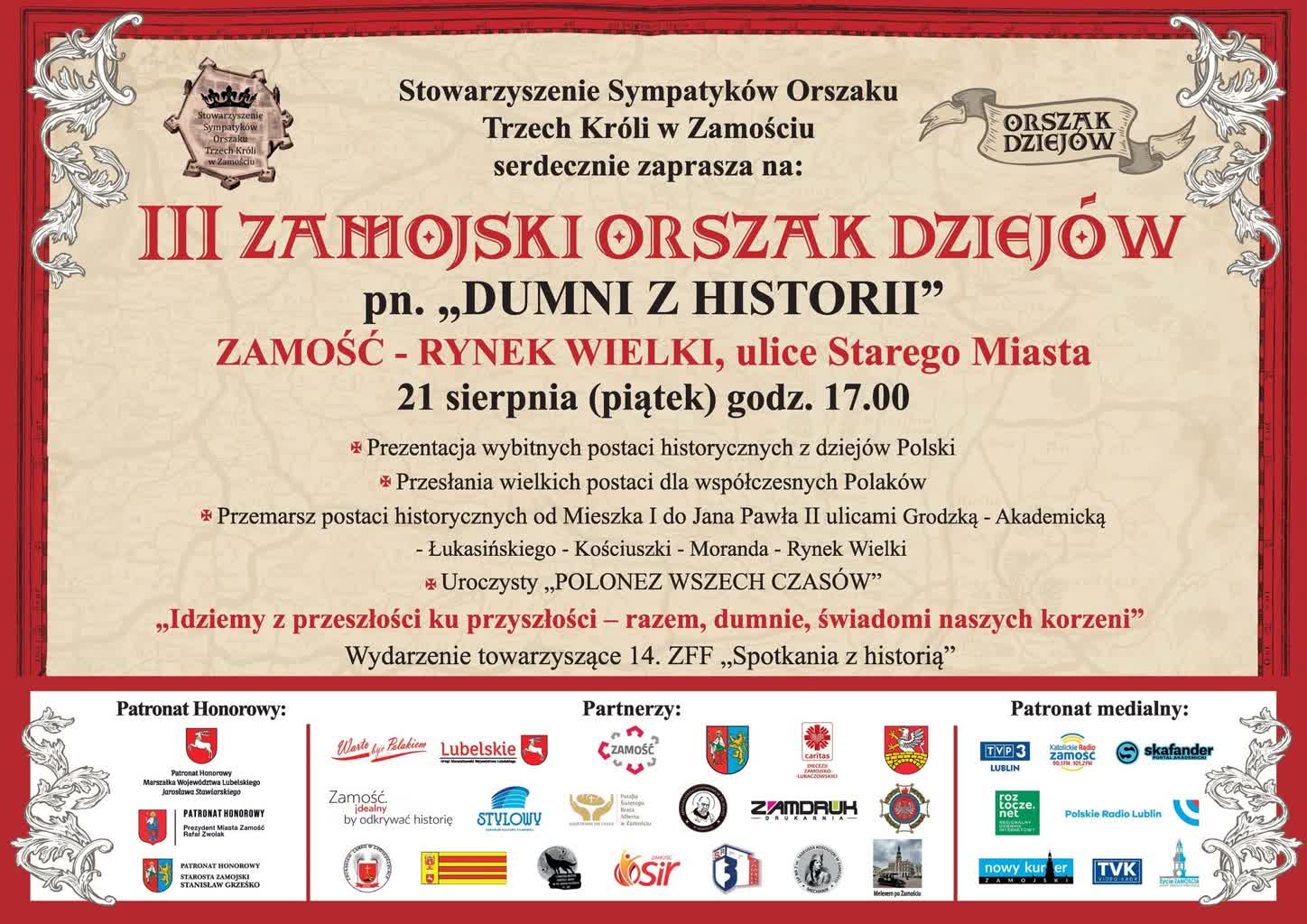 Historia wyjdzie na ulice Zamościa. Przed nami III Zamojski Orszak Dziejów 2 778123993_1497379319083858_8518017826381524579_n.jpg