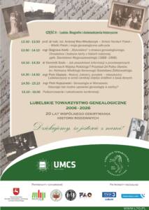 Konferencja Jubileuszowa z okazji 20-lecia działalności Lubelskiego Towarzystwa Genealogicznego 16 Konferencja LTG program str. 2