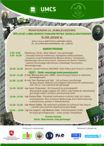 Konferencja Jubileuszowa z okazji 20-lecia działalności Lubelskiego Towarzystwa Genealogicznego 15 Konferencja LTG program str.1