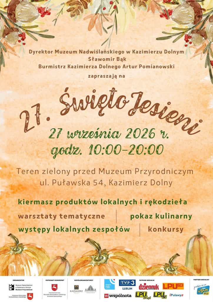 27. Święto Jesieni w Kazimierzu Dolnym. Będą lokalne smaki i rękodzieło 2 810053163_1575533986795947_6970682218513480886_n.jpg