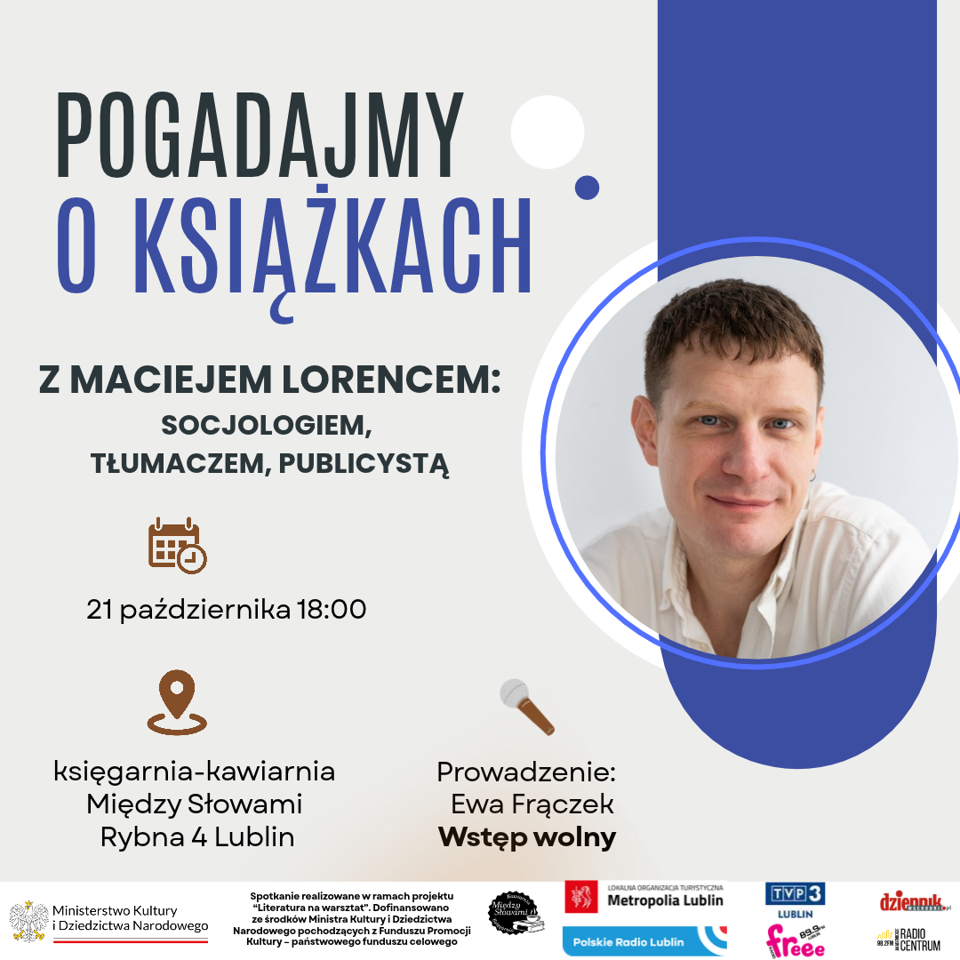 Maciej Lorenc na finał „Pogadajmy o książkach” 7 kafelek social media Maciej Lorenc