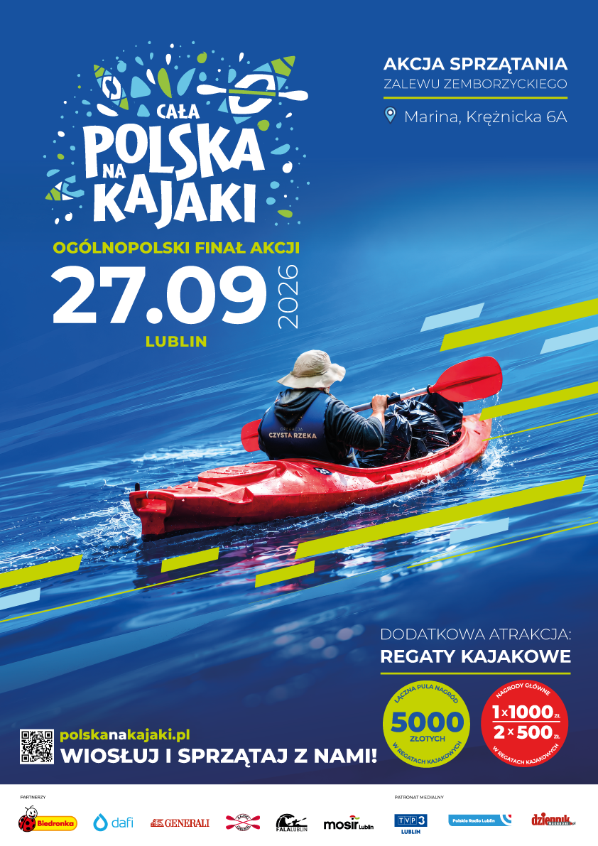 Finał akcji Cała Polska na kajaki w Lublinie 7 plakat final akcji w Lublinie