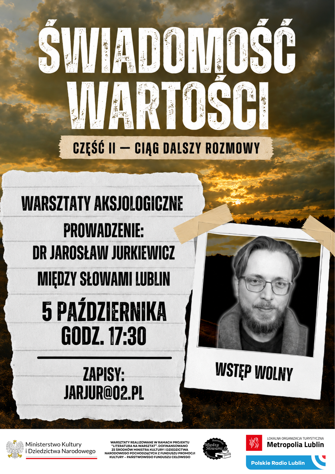 warsztaty aksjologiczne pazdziernik Jaroslaw Jurkiewicz plakat a3