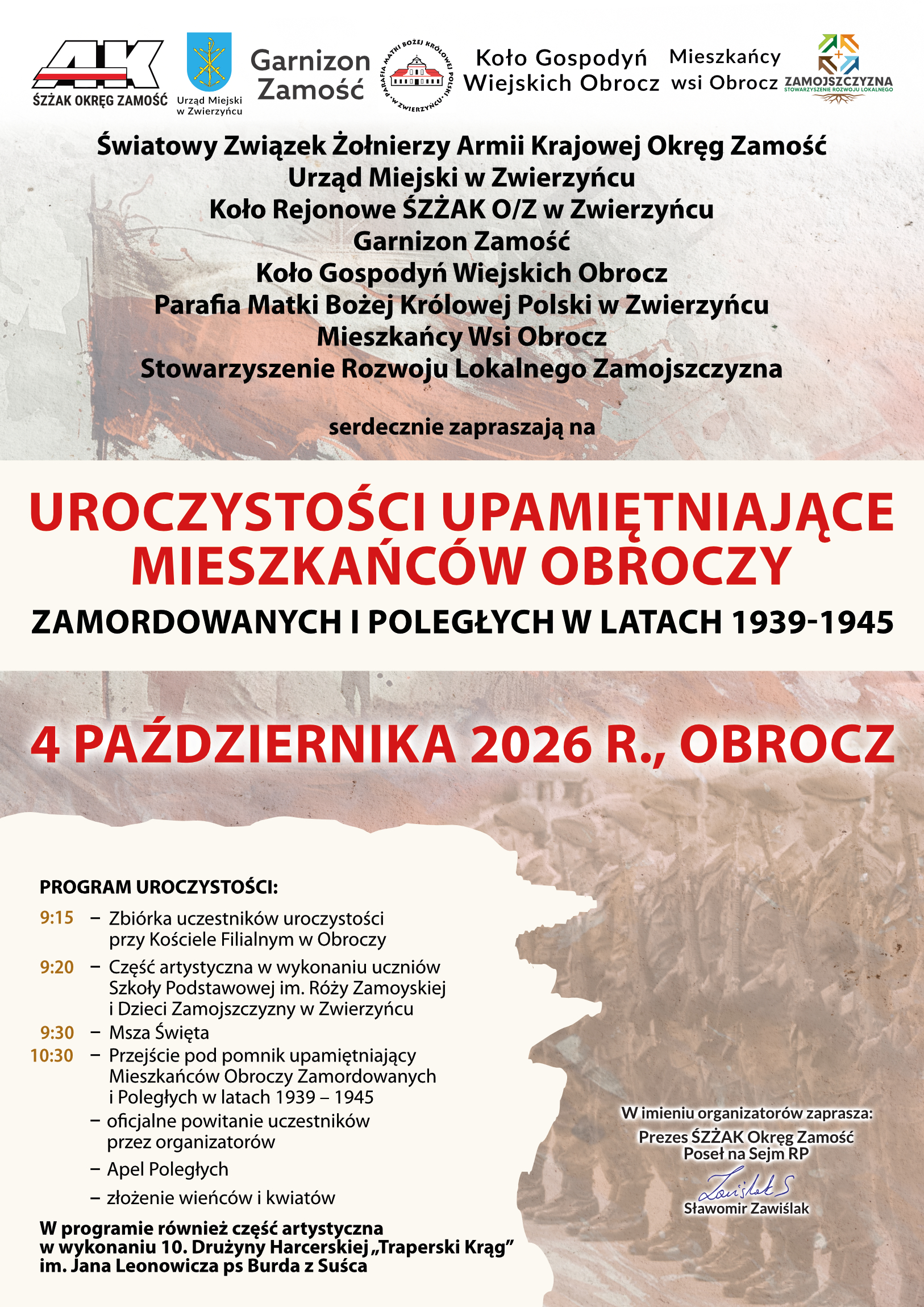 Pamięci poległych i pomordowanych. Uroczystości na zamojskiej wsi 2 AK - PLAKAT OBROCZ.jpg