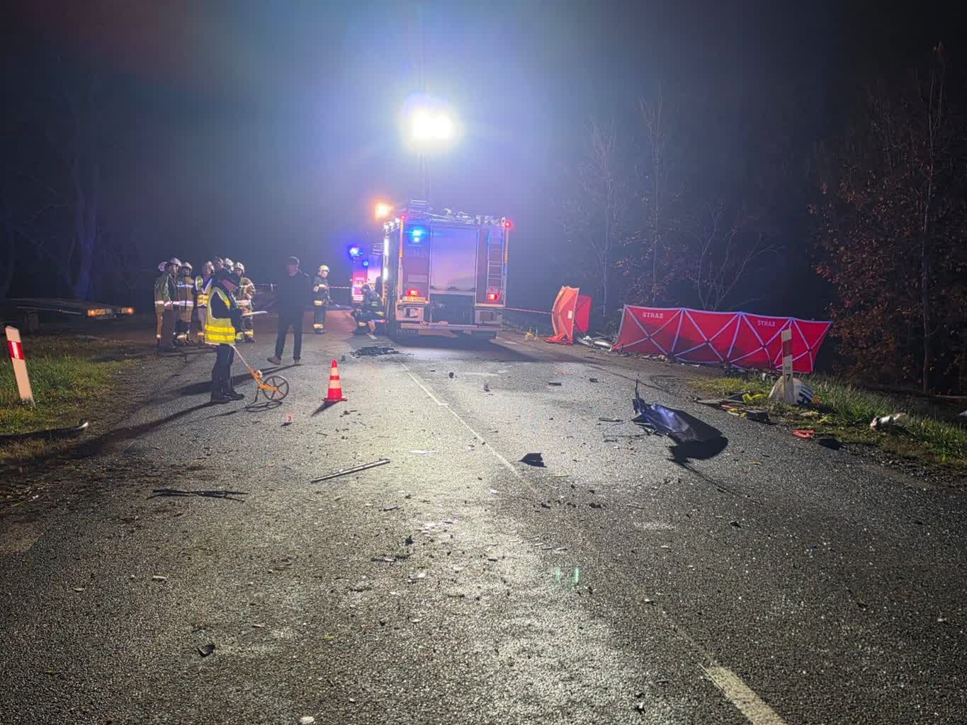 Tragedia na drodze wojewódzkiej. Nie żyją dwie osoby [ZDJĘCIA]