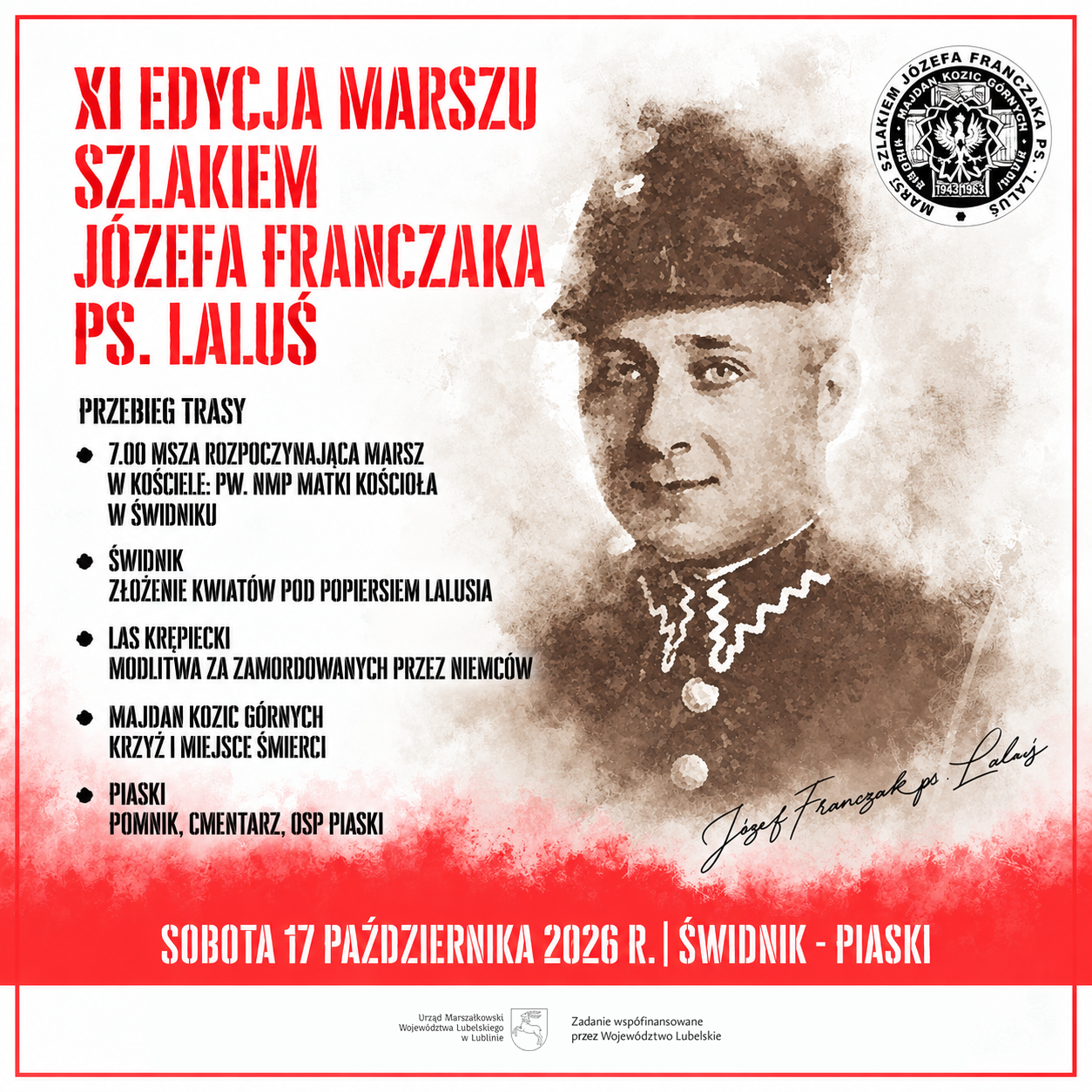 XI Marsz Szlakiem Józefa Franczaka ps. „Laluś” 7 fb insta lalus