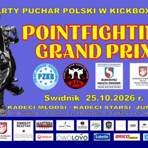IX Pointfighting Grand Prix - Otwarty Puchar Polski Dzieci, Kadetów Młodszych, Kadetów Starszych i Juniorów w Kickboxingu 235 plakat GP2026