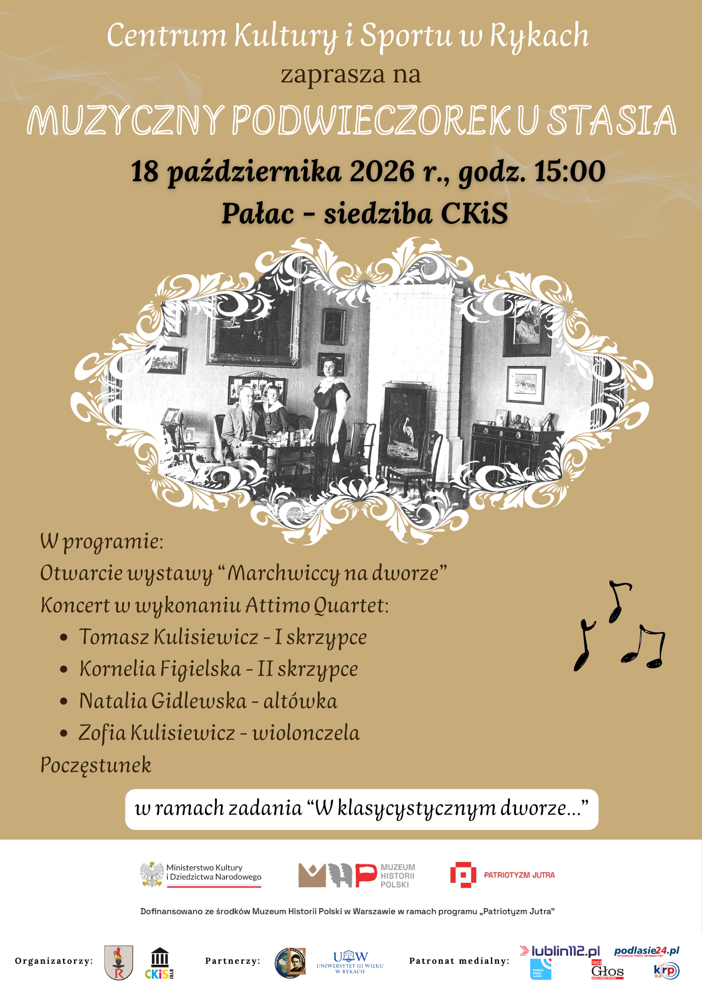 Muzyczny Podwieczorek u Stasia w Rykach 7 spotkanie historyczne 18.10